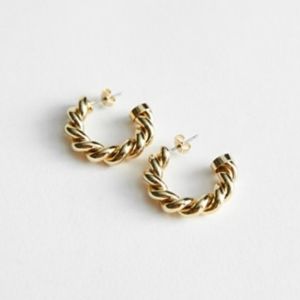& Other Stories Twisted Sphere Hoop Earrings